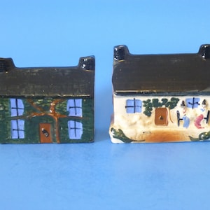 Pair of Ceramic English Cottage Still Banks 1920&#39;s