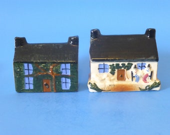 Paar keramische Engelse Cottage Still Banks jaren 1920