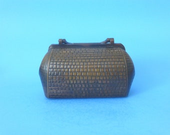"Heavy Steel "" Satchel "" Still Bank 1910er-1920er Jahre."
