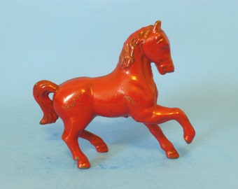 Pristine Cast Iron "Red Prancing Horse" Still Bank 1910-1932