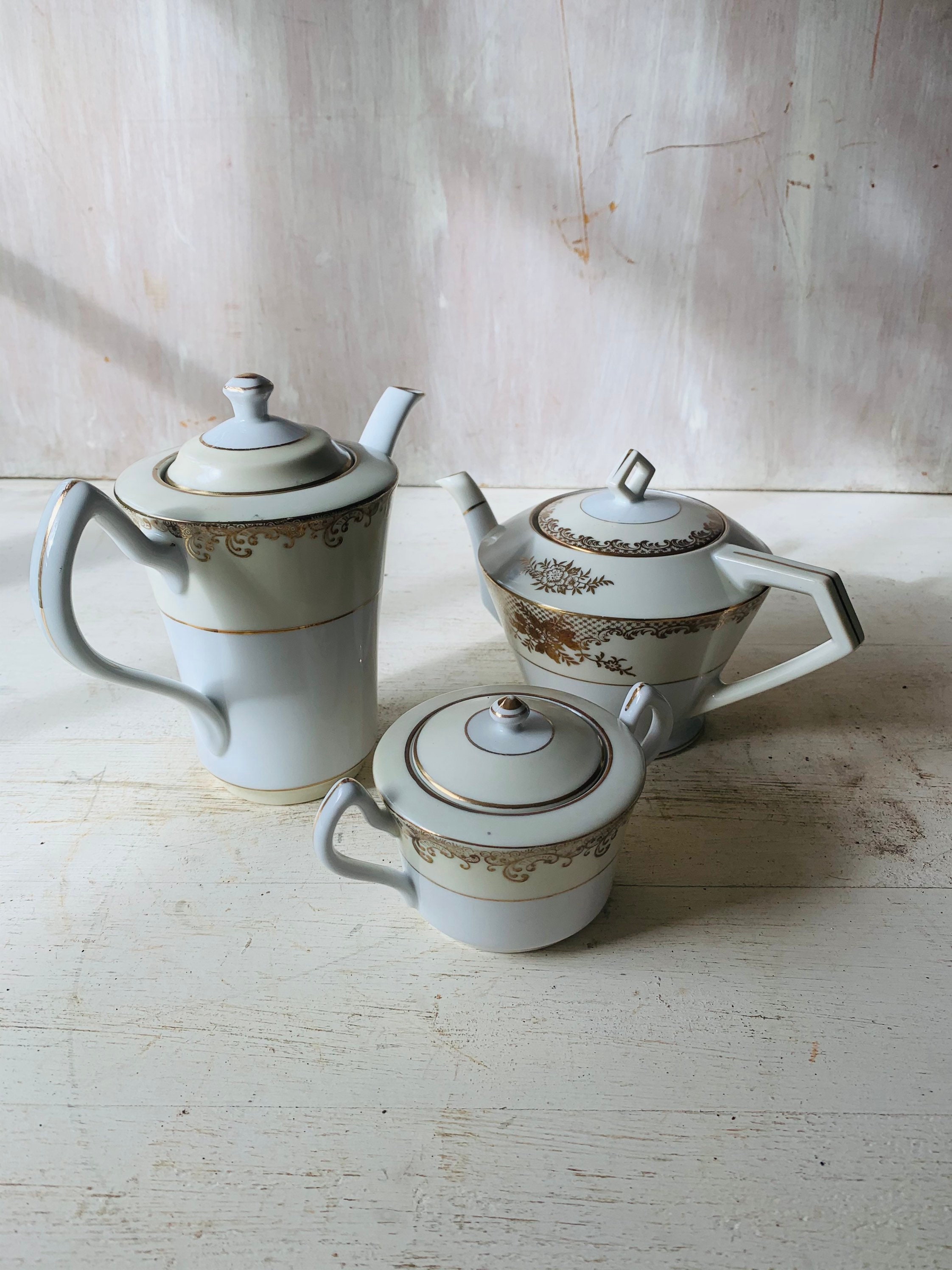 Vintage tea coffee and sugar pots Etsy
