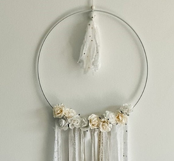 Attrape-Rêves, Wall Hanging, Dreamcatcher, Déco Blanche, Bohème, Mariage