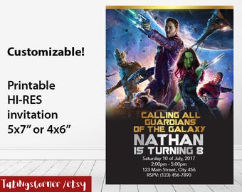 Guardians Of The Galaxy - Guardians Of The Galaxy invitation - Guardians Of The Galaxy Birthday - Guardians Of The Galaxy invite - printable