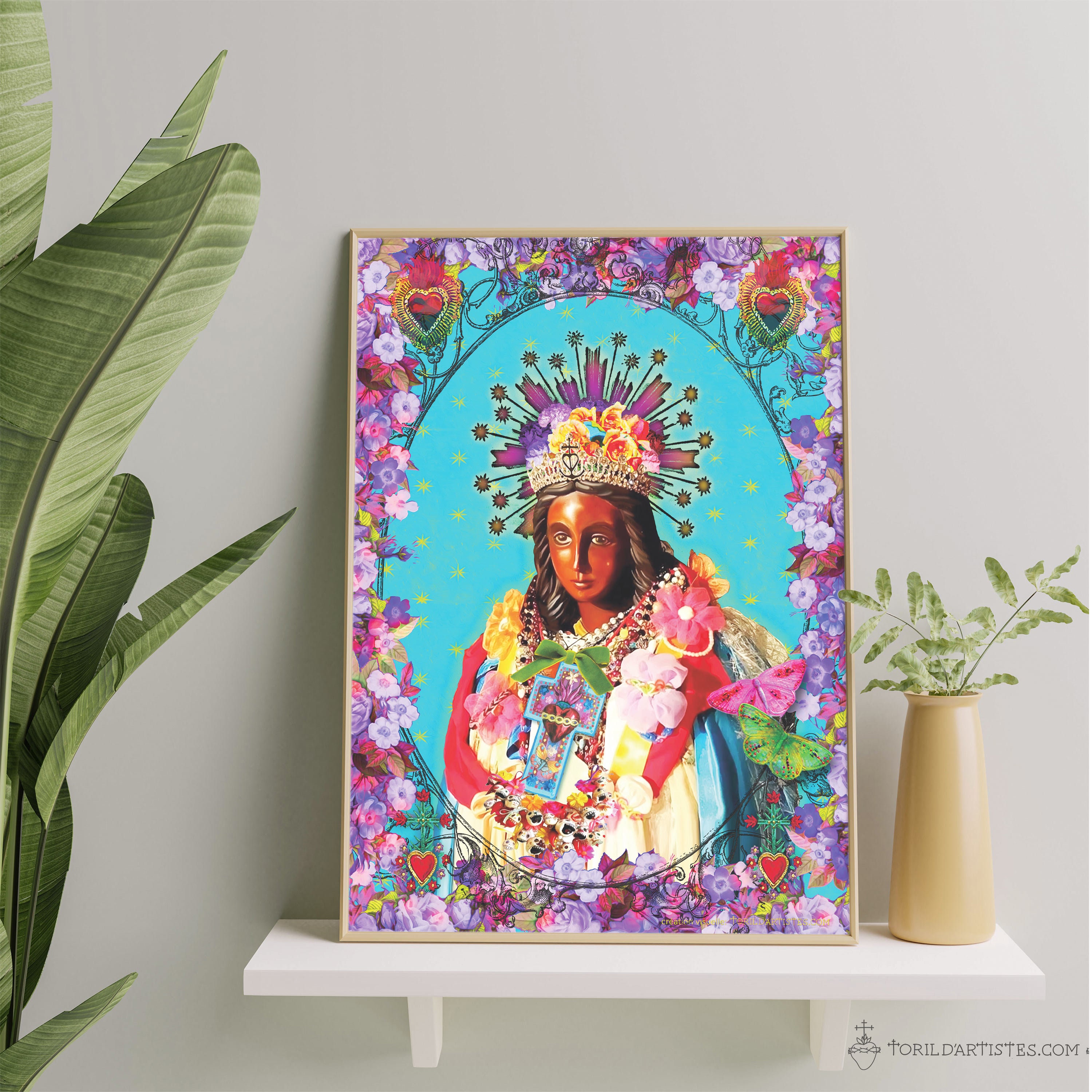 Affiche de Sara Dite La Kali Vierge Noire Crypte Des Saintes Maries Mer - Patronne Gitans avec Ses H