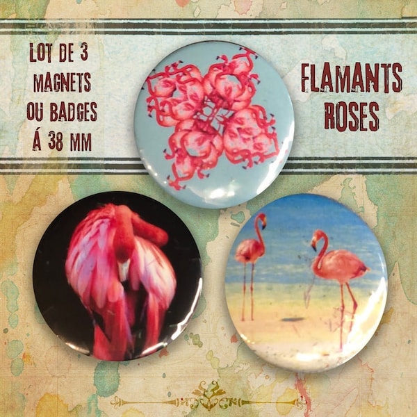 Lot de 3 magnets ou badges à 38 mm- visuels aimantés ou broches avec Frida ou Flamenca ou danseuse sevillane -espagnoles