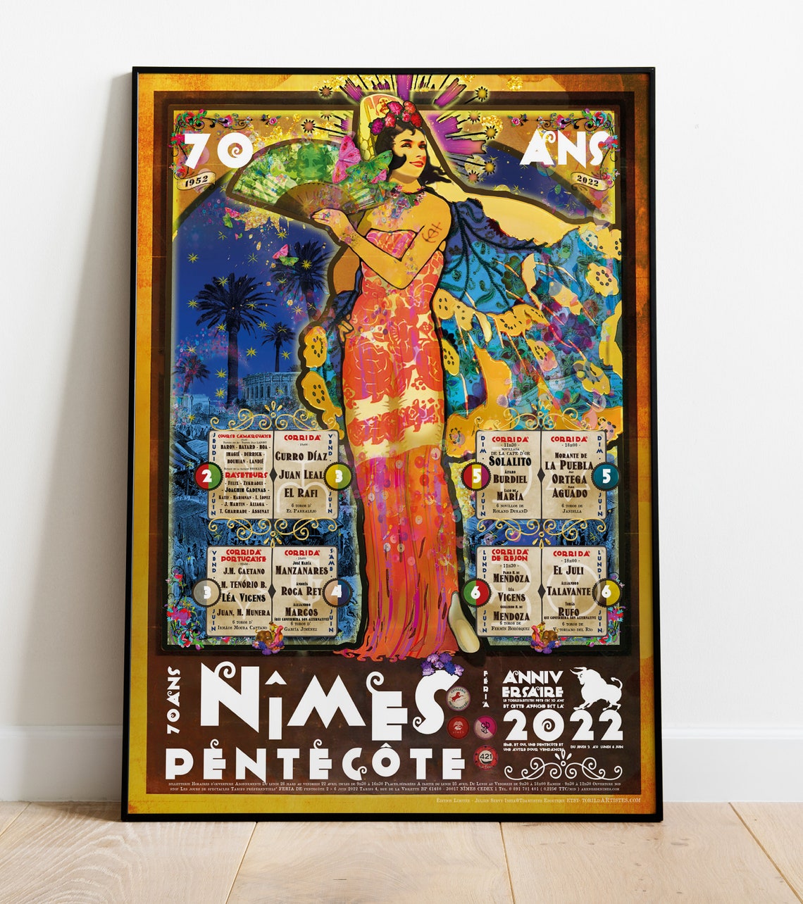 Affiche 2022 Féria de Nîmes cartel des corridas de la féria Etsy France