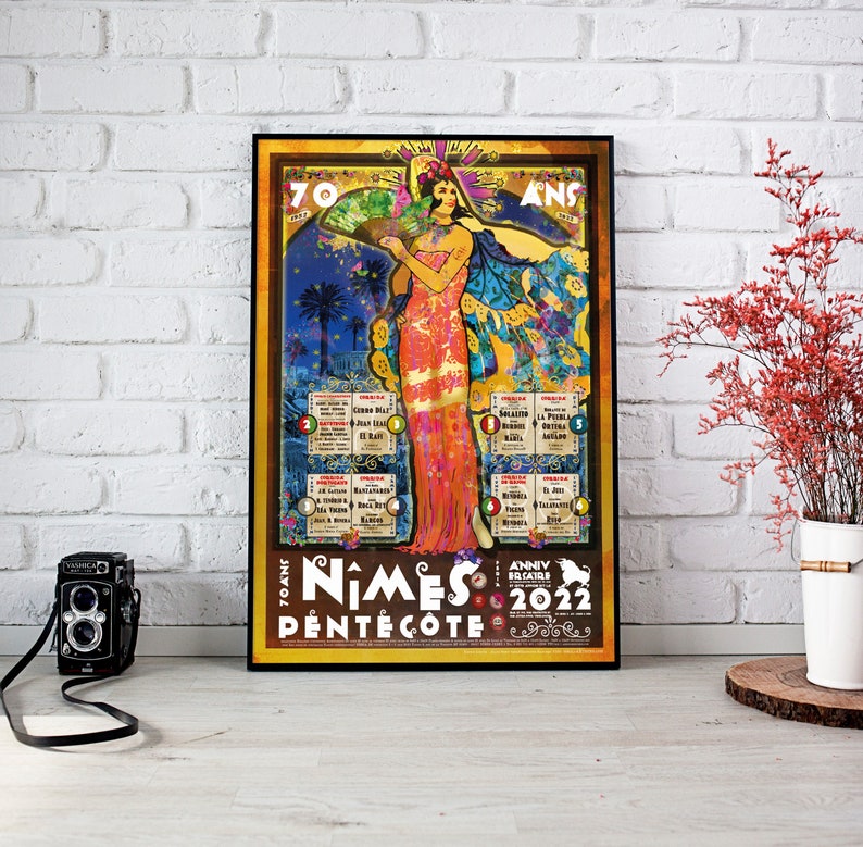 Affiche 2022 Féria de Nîmes cartel des corridas de la féria Etsy France