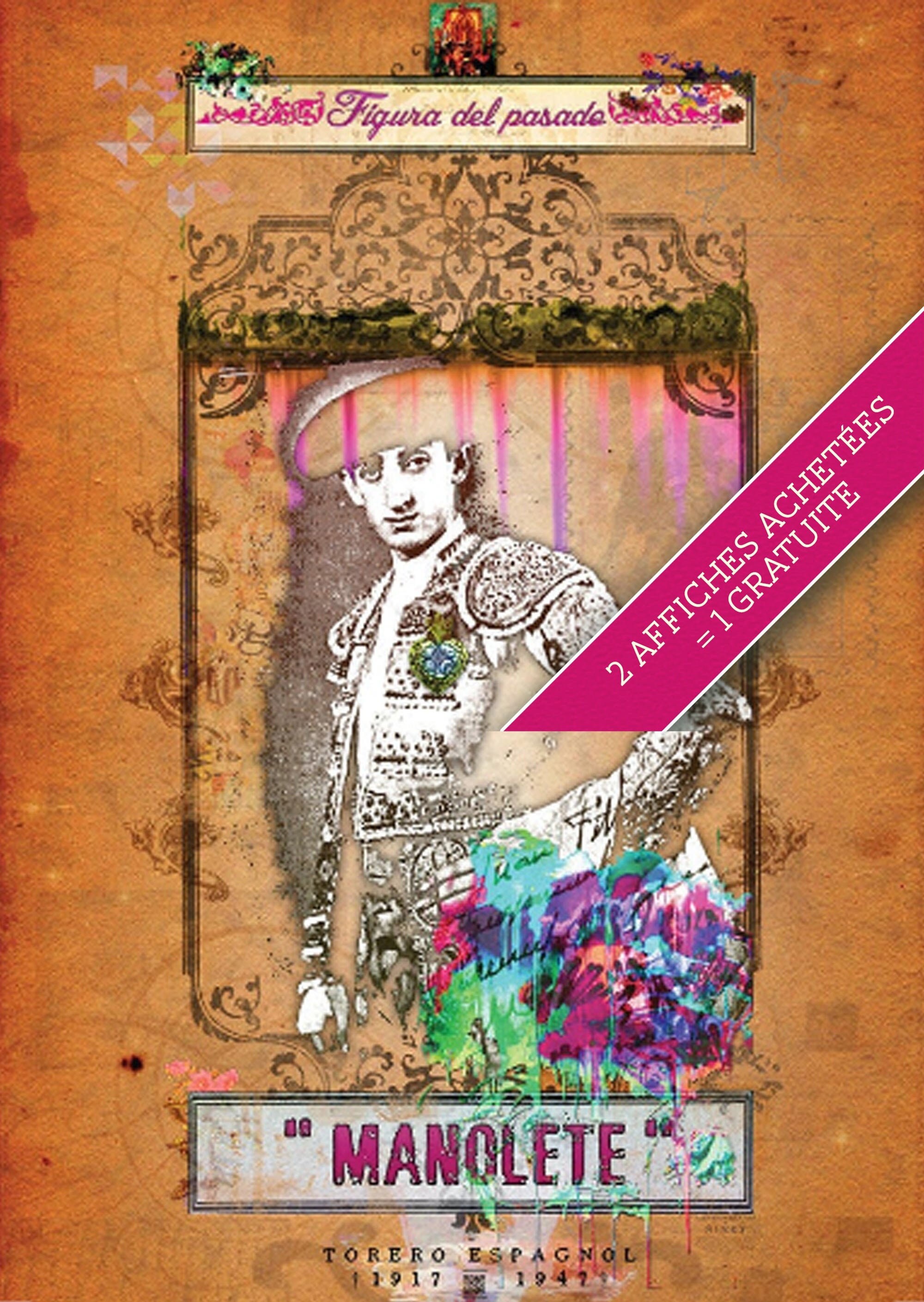 Affiche Manolete Streetart - Torero Matador Figura Dela Pasado Manuel Laureano Rodríguez Sánchez Dit