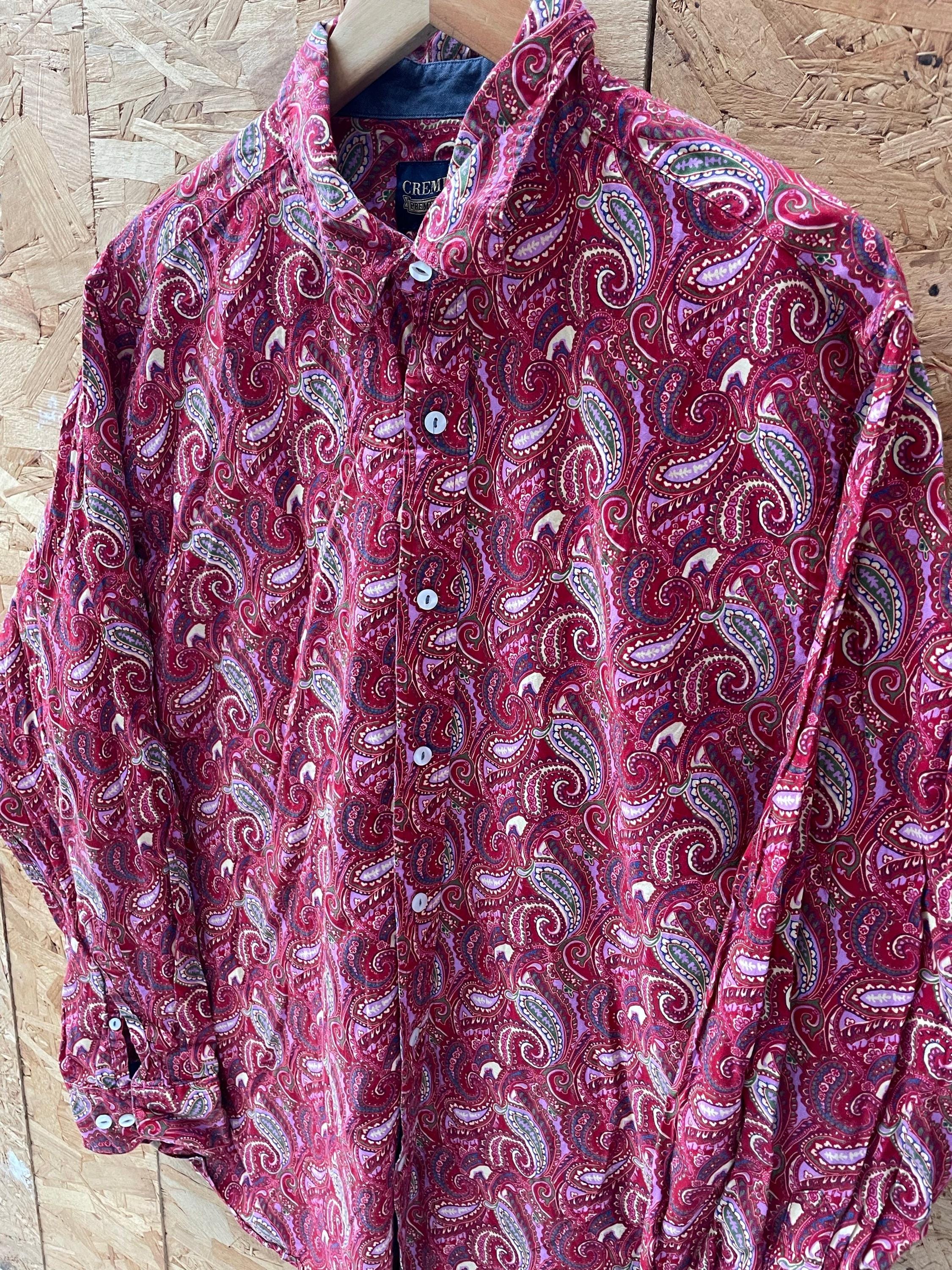 90s Paisley Jacquard Knit Shirt Y2K グランジ Vintage Y2K Cremieux