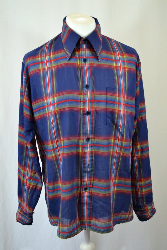 Image of Retro Blue & Red Check 90's Vintage Shirt