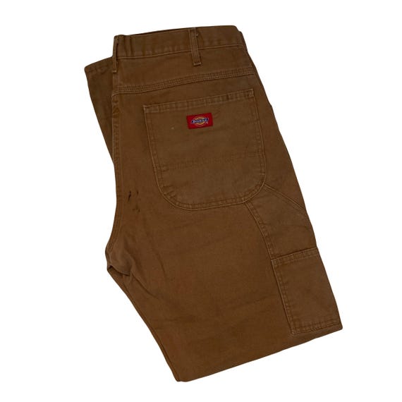 Vintage 90s W33 L32 Worn Distressed Dickies Heavy Cotton Tan Beige
