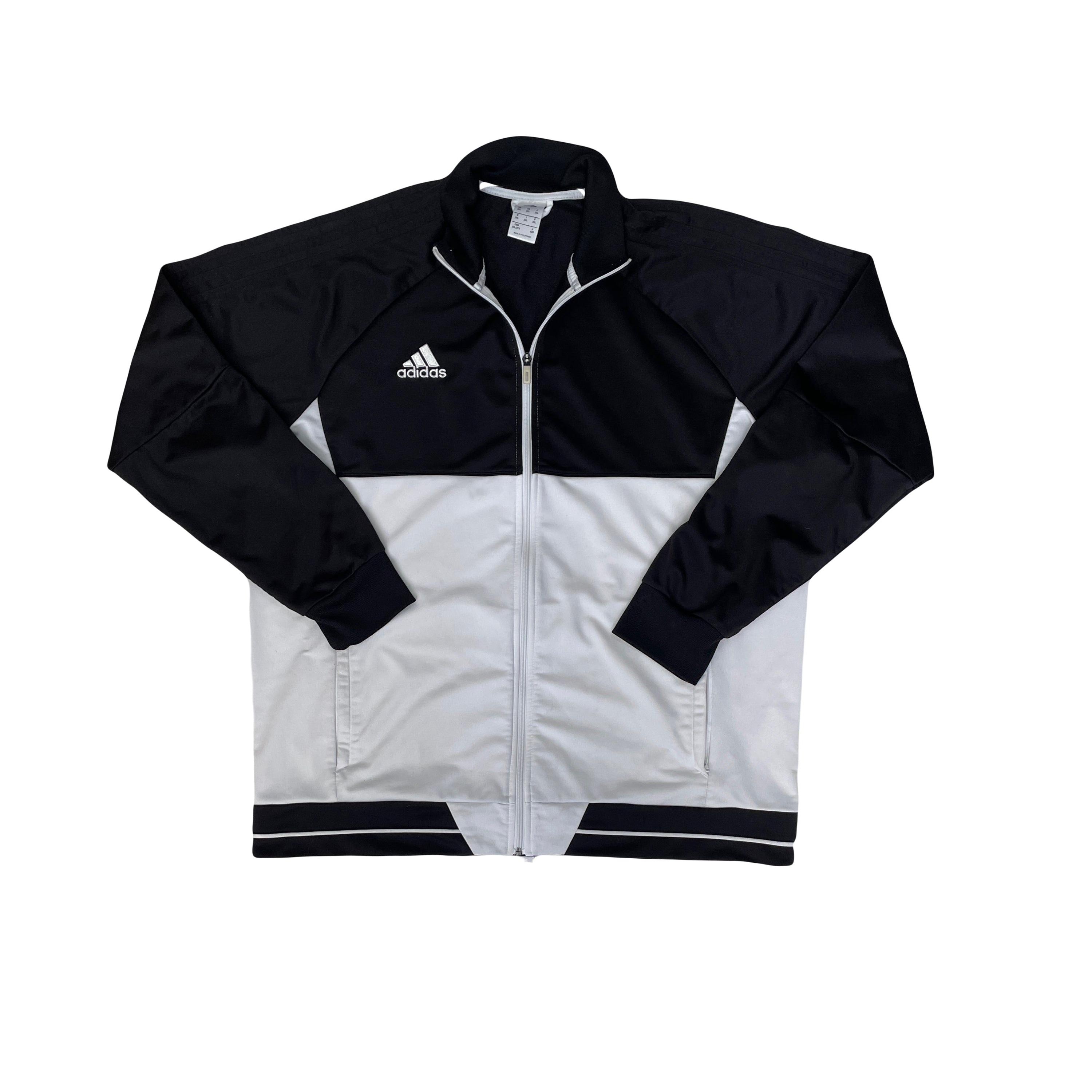 Vintage Y2K Adidas Men's Size XXL Black & White Track Jacket Zip