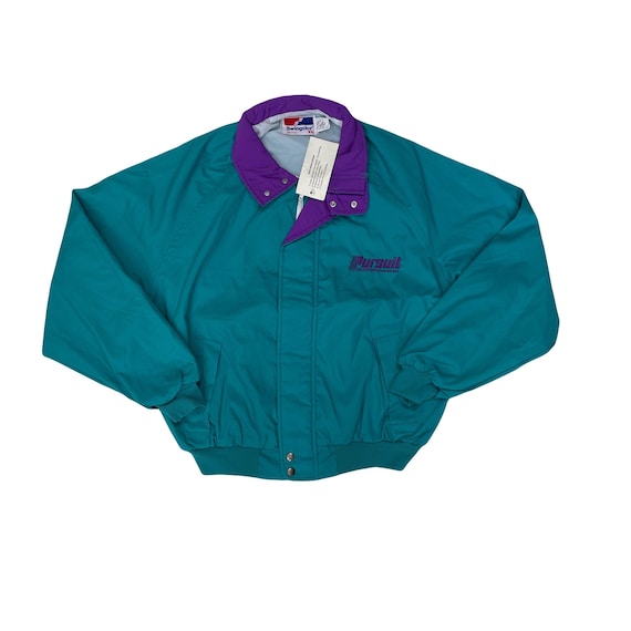 Vintage 90s Swingster Pursuit Jacket Teal Purple XL Retro