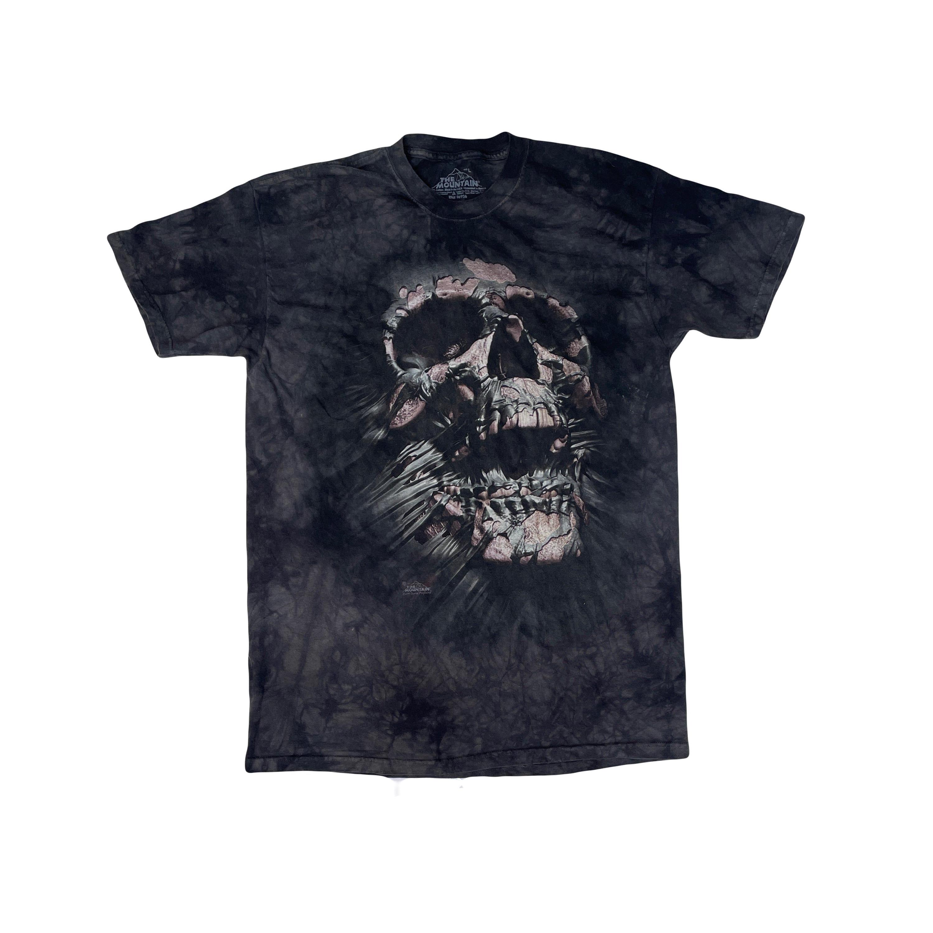 The Mountain L Skull Grungy Tie Dye T-shirt Adult Large Black