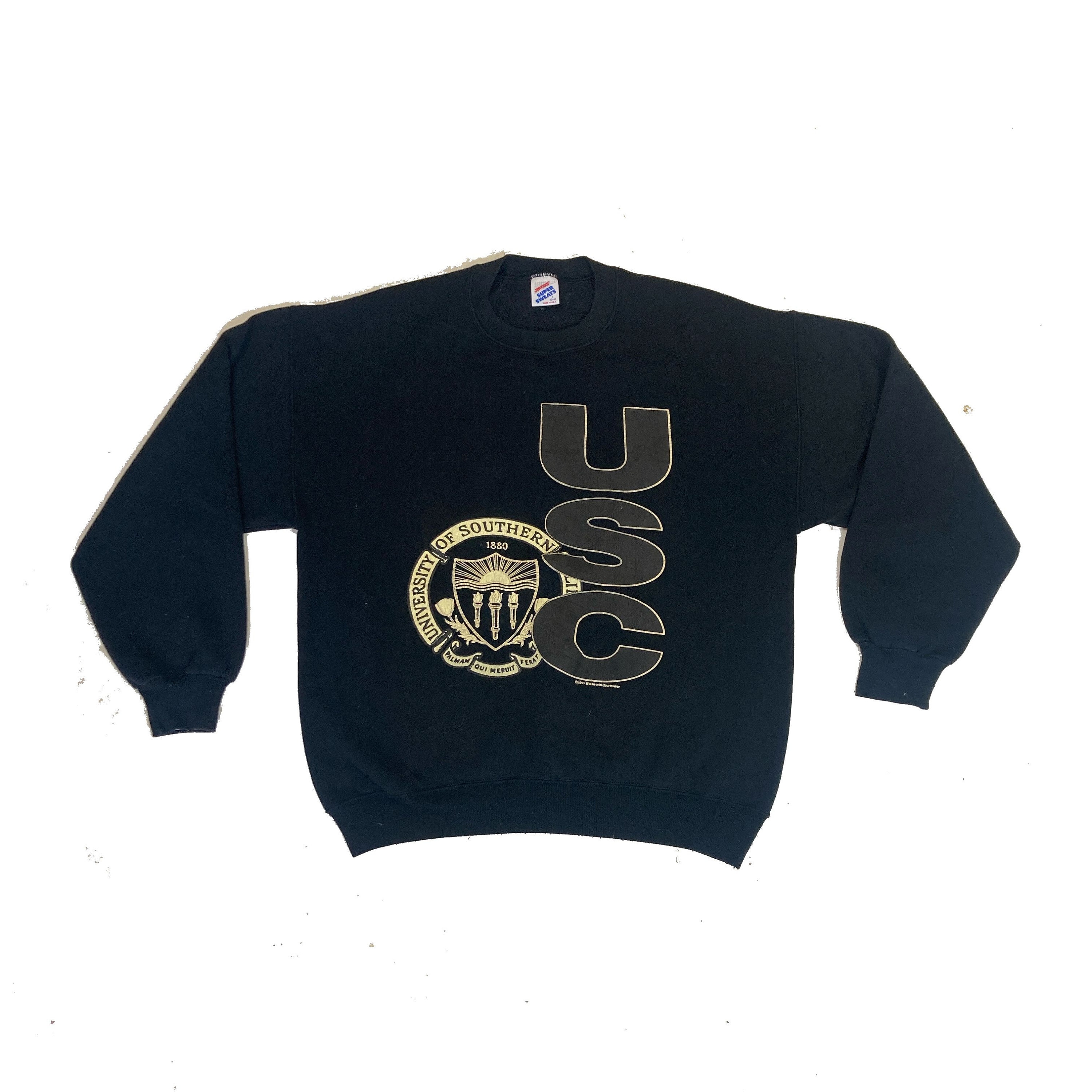Vintage 90s Black USC University of Southern California Crew Neck Sweater Size Large by Jerzees Etsy Canada