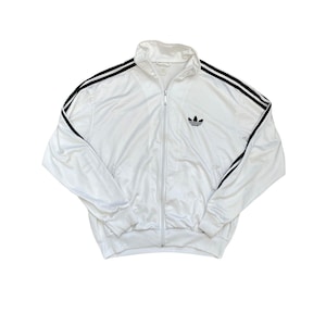 Vintage Y2K Adidas Men's Size XXL Black & White Track Jacket Zip