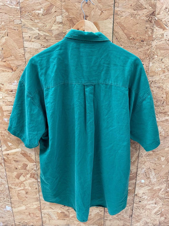 Vintage 90s Chaps Ralph Lauren Men's XL Green Short Sleeve Button