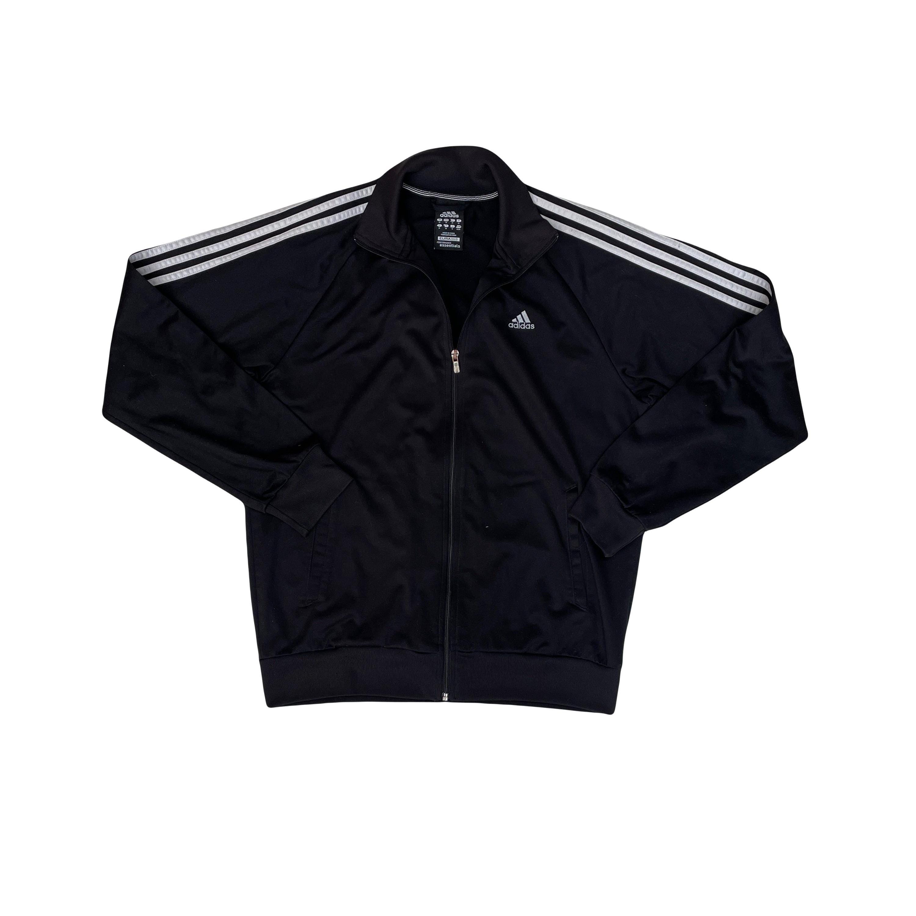 Vintage Y2K Adidas Men's Essentials Track Jacket Size M Black With