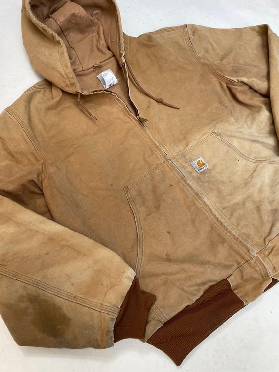 ヴィンテージ ダメージ加工 カーハート アクティブタン フード付き