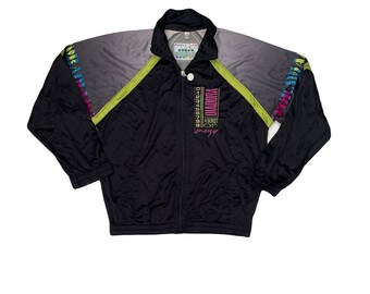 Vintage Y2K Adidas Men's Essentials Track Jacket Size M Black With