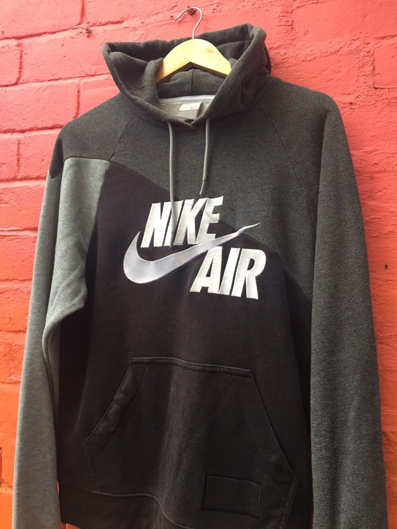 Vintage 00s Old School Nike Air Spell Out Grey Hoodie Size Etsy