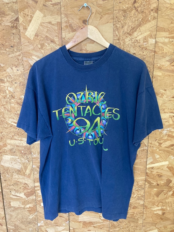 Vintage 94 Ozric Tentacles Ultravision USA Tour Double Sided Navy