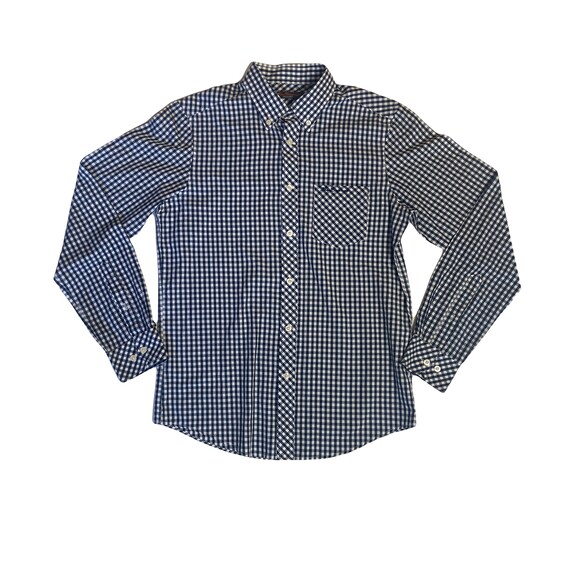 Vintage Ben Sherman Black White Gingham Check Long Sleeve Mod