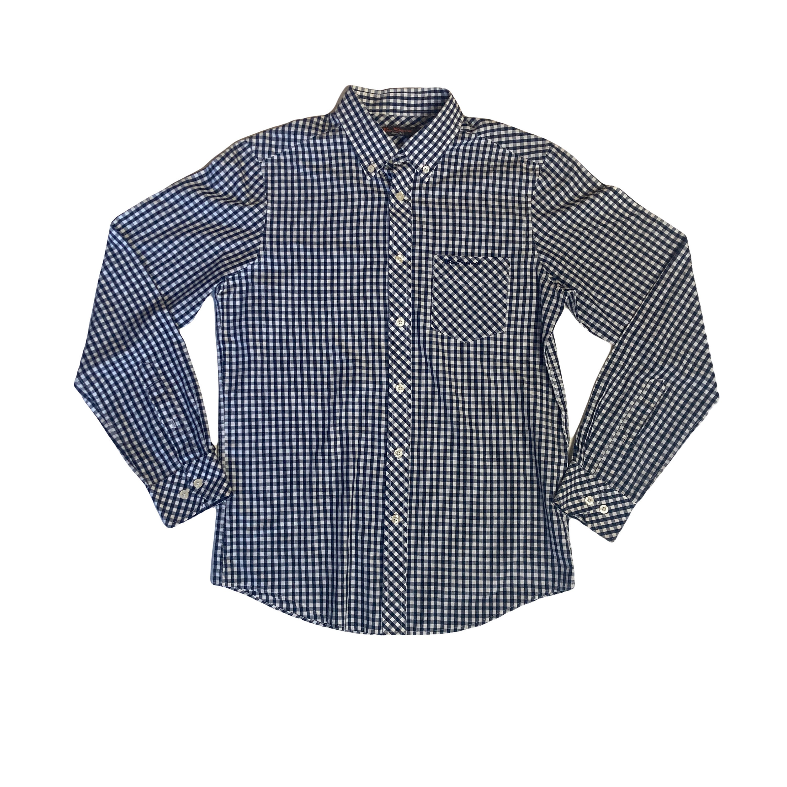 80s〜 UK Vintage Ben Sherman L/S Shirt Vintage Ben Sherman Black White Gingham Check Long Sleeve Mod