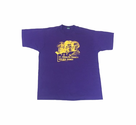Vintage 90s Purple General Motors St Charles County USA Souvenir T