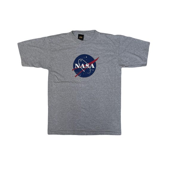 Vintage 90s Single Stitch NASA Graphic T-shirt Gray Size L by