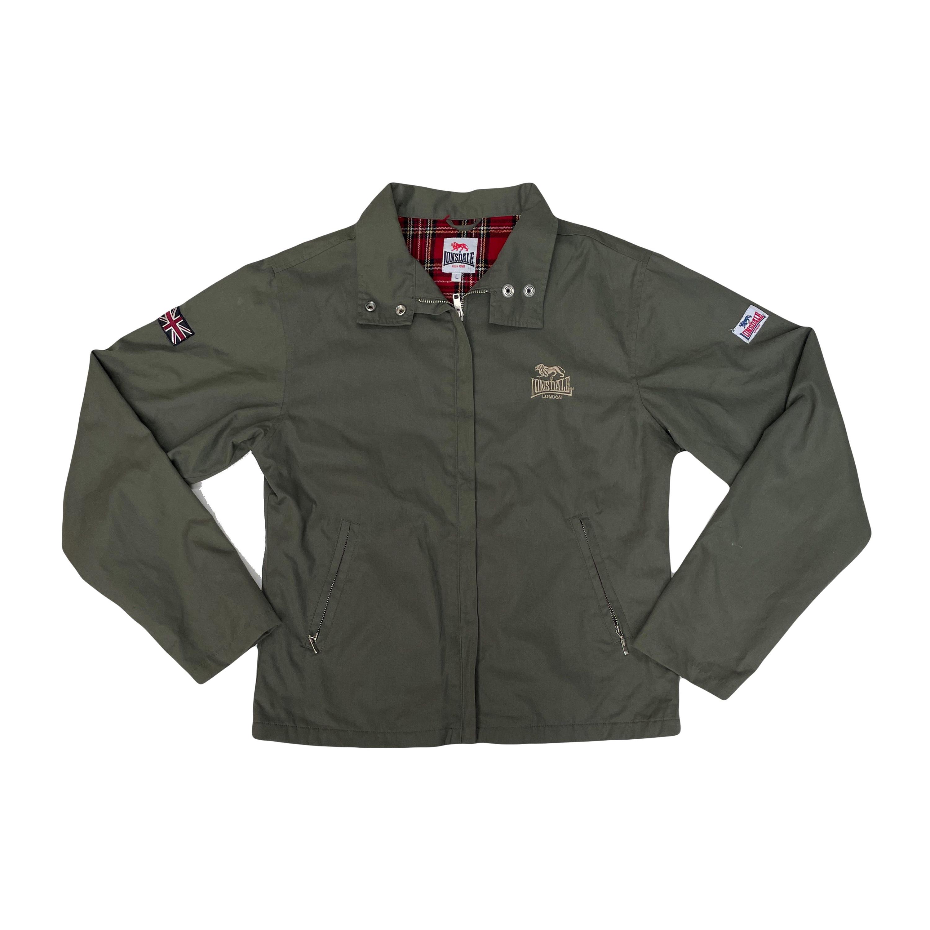 Vintage Lonsdale London Size L Green Jacket, Full Zip, Casual