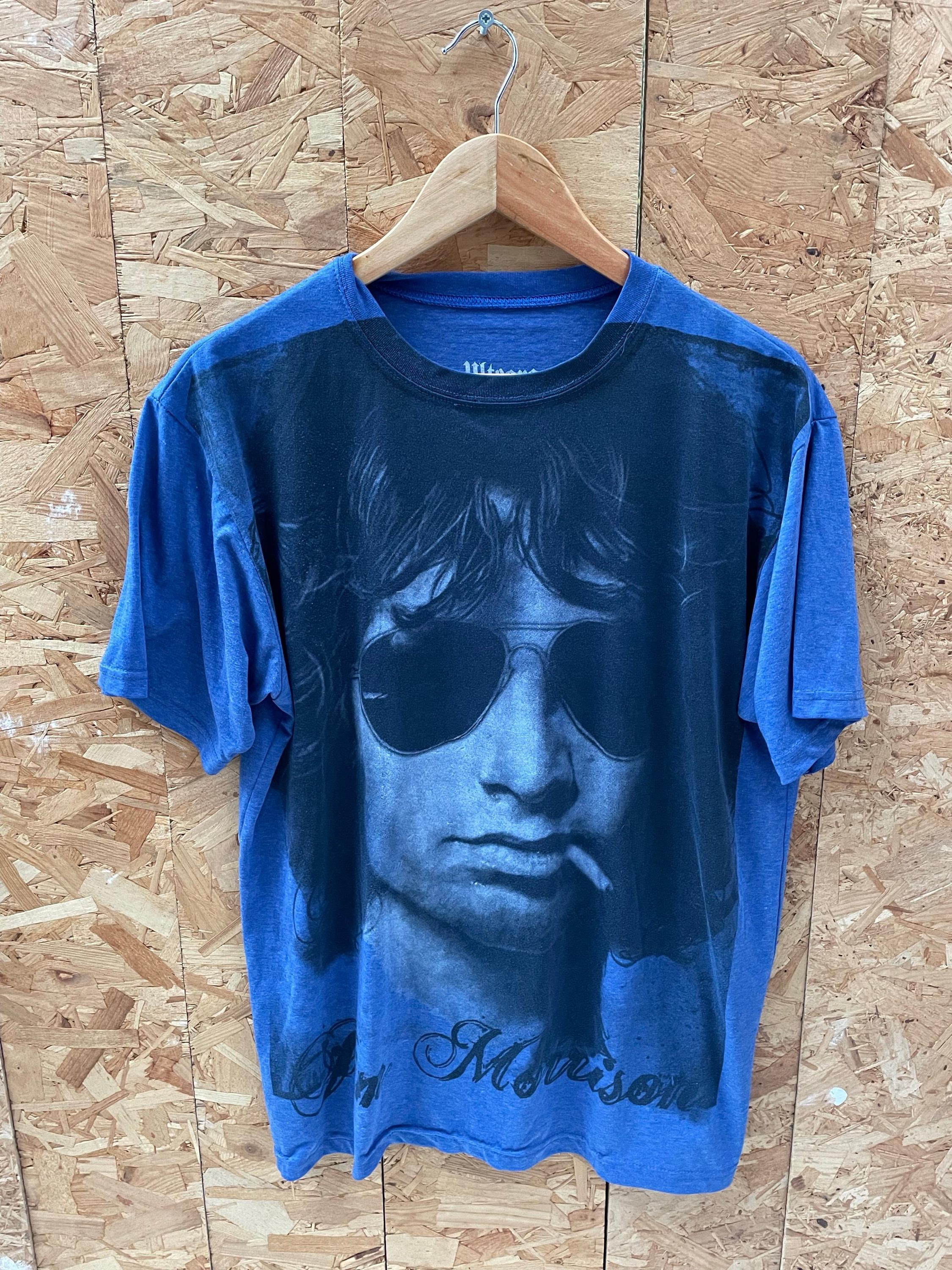 Vintage Ultegra Jim Morrison Full Graphic T-shirt - Blue - Size L