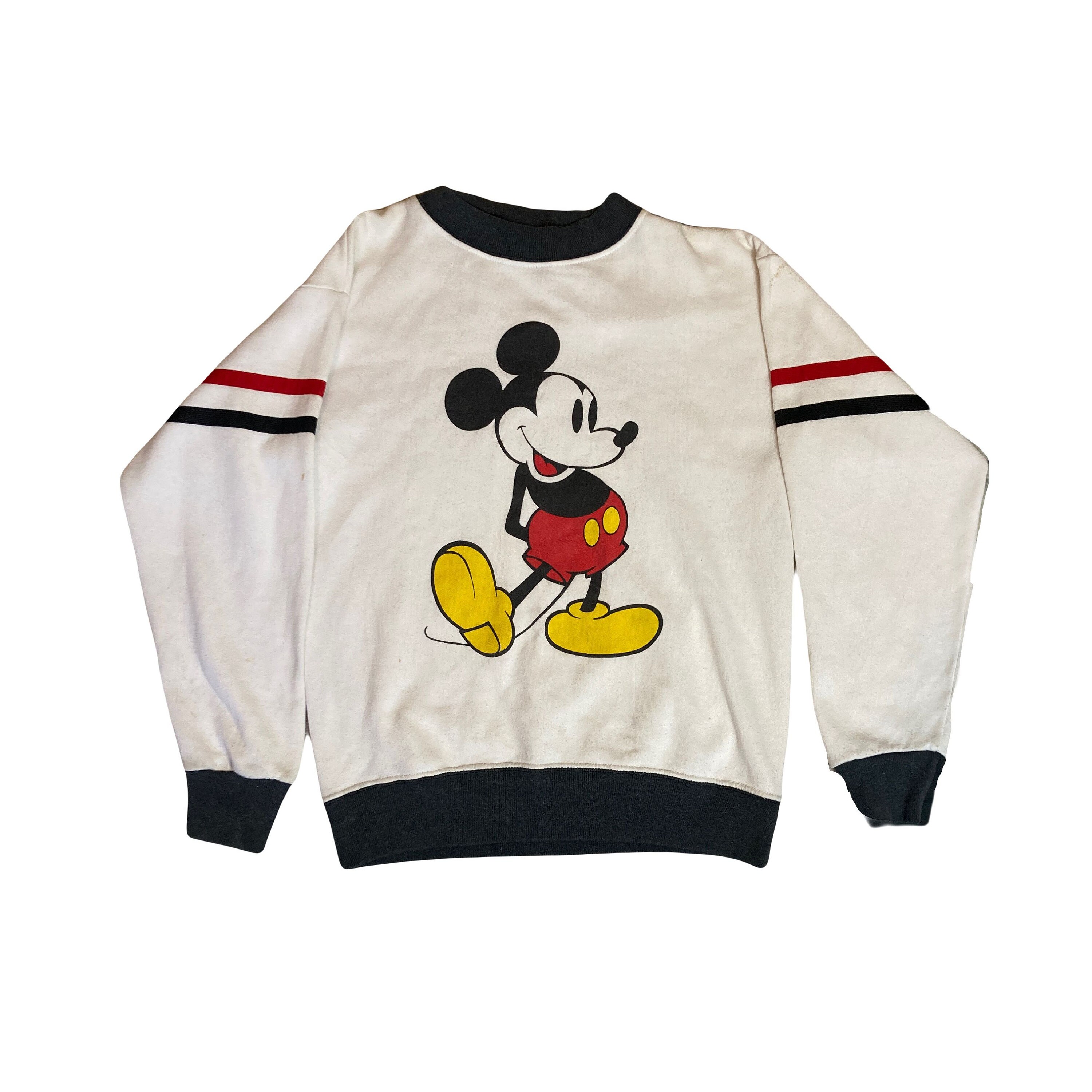 トップス 90s vintage disney Mickey ragran sweat vintage Disney Mickey mouse embroidered sweatshirt sz XL