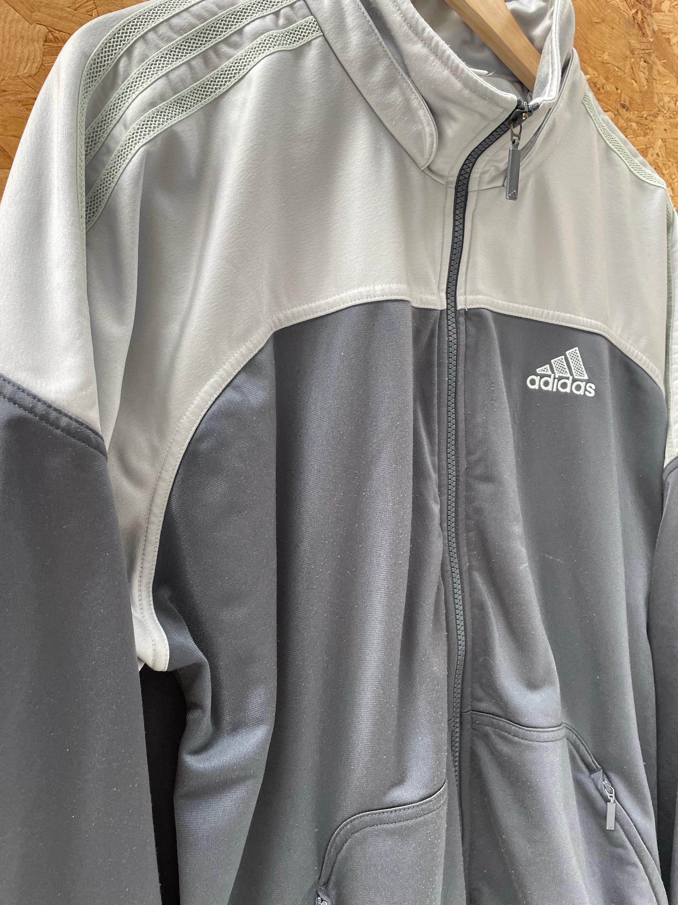 Vintage Y2K Adidas Men's Gray/black Track Jacket Size Large Full