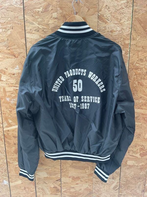 Vintage 80s USA Holloway Black Varsity Jacket, Size XL, United
