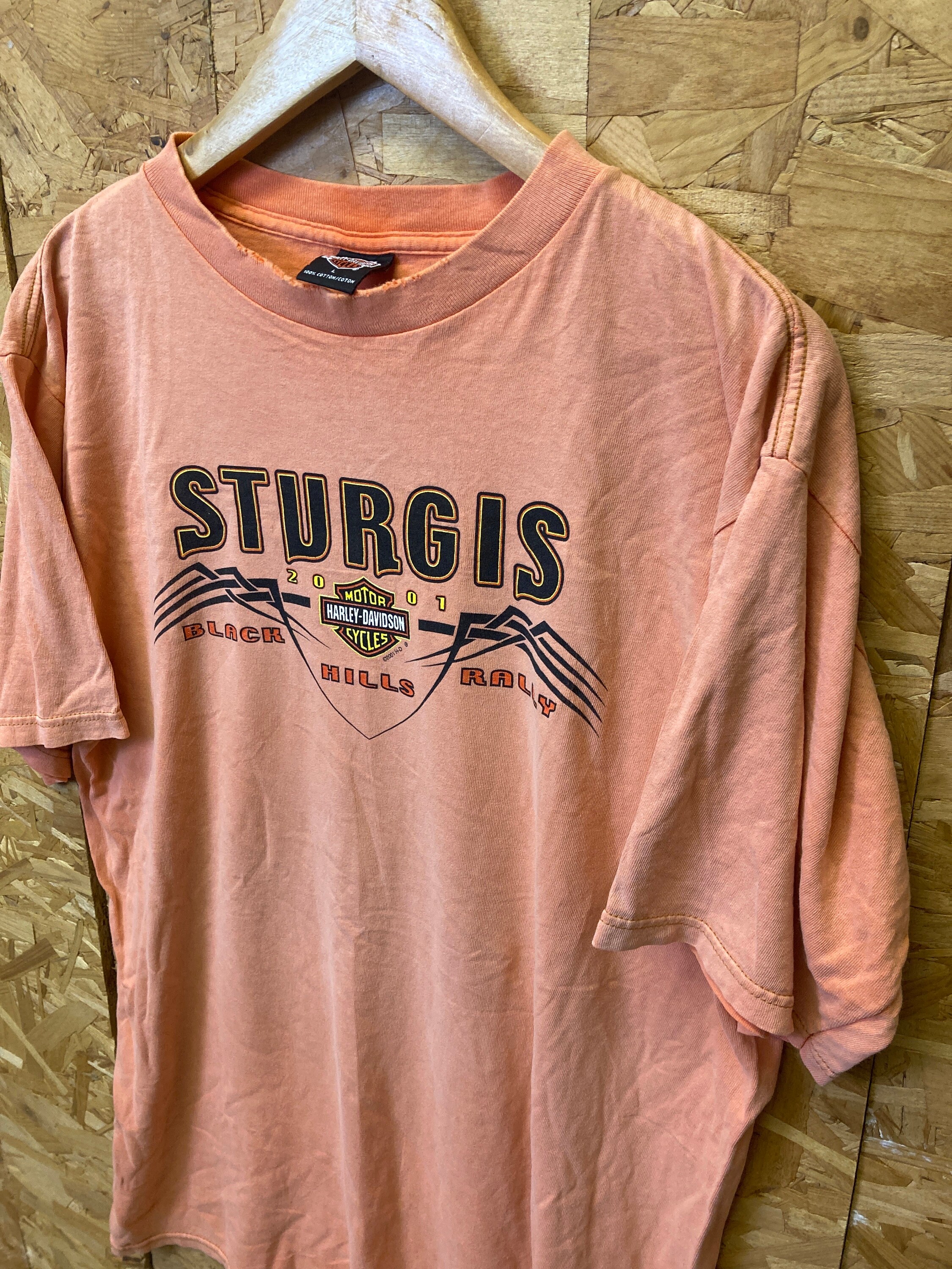 バイク 90s XL STURGIS vtg tシャツ オレンジ ハーレー バイカー