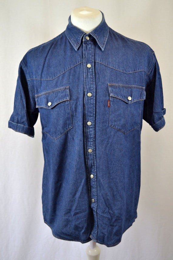 short sleeve denim western shirt