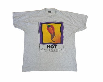 Vintage 90s Hot Chocolate Festival & Fair Souvenir Grey Single