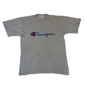 Vintage 80s Champion USA single stitch grey t shirt size XL