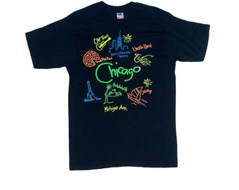1994 ブルー シカゴ T シャツ - Etsy 日本
