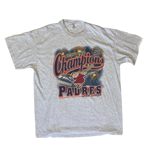Vintage 98 San Diego Padres national league champions USA souvenir grey t shirt size XL