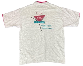 Vintage 90s Tj's 19th Hole Sports Bar Souvenir Single Grey