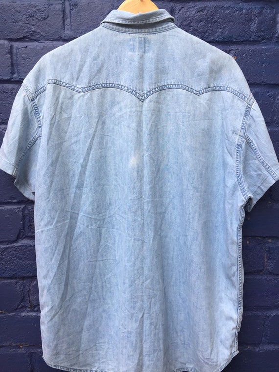 Vintage 90s Levis Red Tab distressed light blue d… - image 4