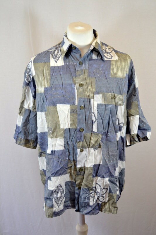 Image of Retro 80's Pastel Print Grey Shirt