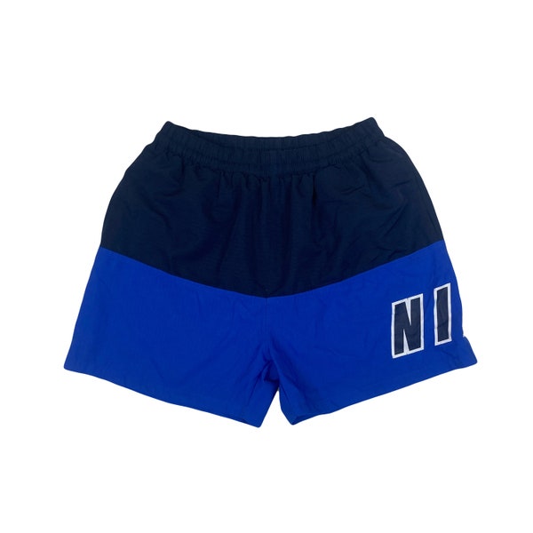 Vintage Y2K Nike navy blue on blue shell mesh inner swimming summer shorts size large