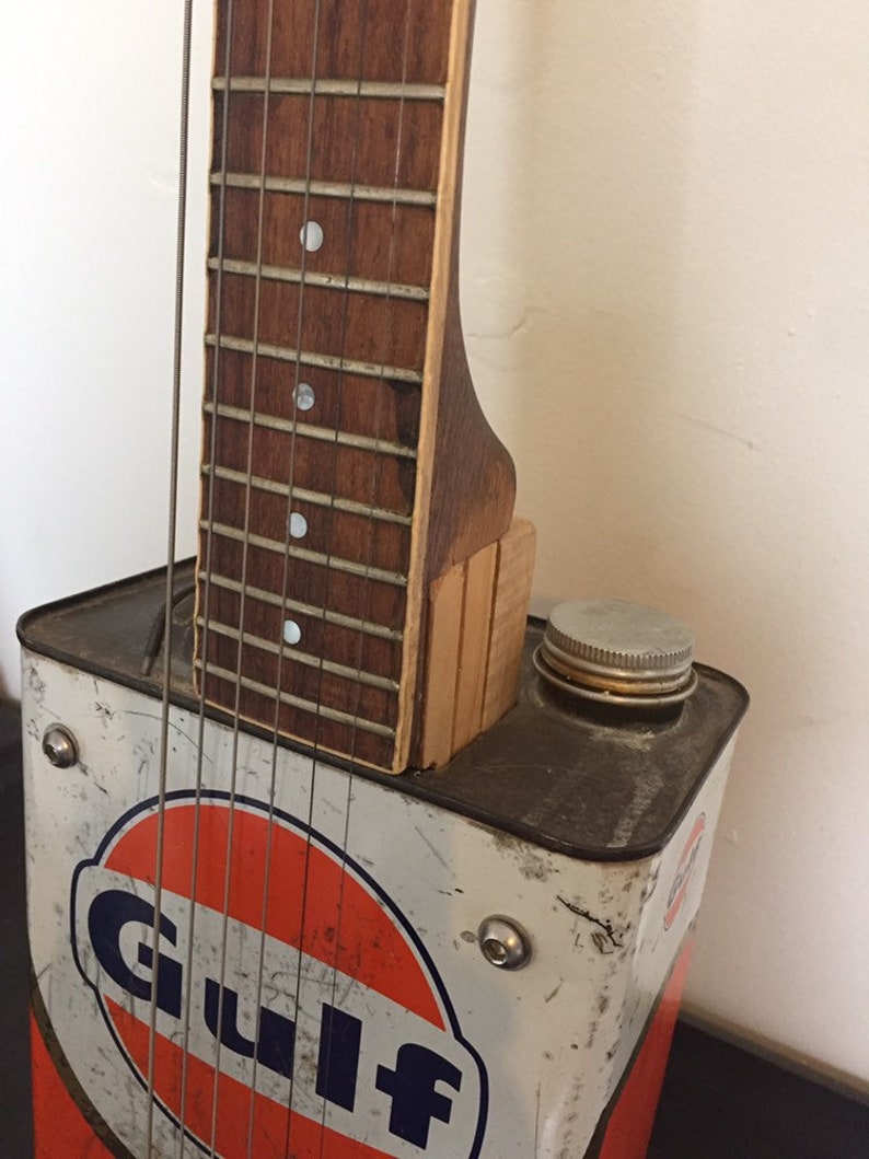 Oil can guitar Gulf Oil gibson head vintage American Etsy