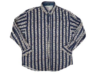 Écru HOMME Chemise d'été en coton rayée à manches courtes et coupe