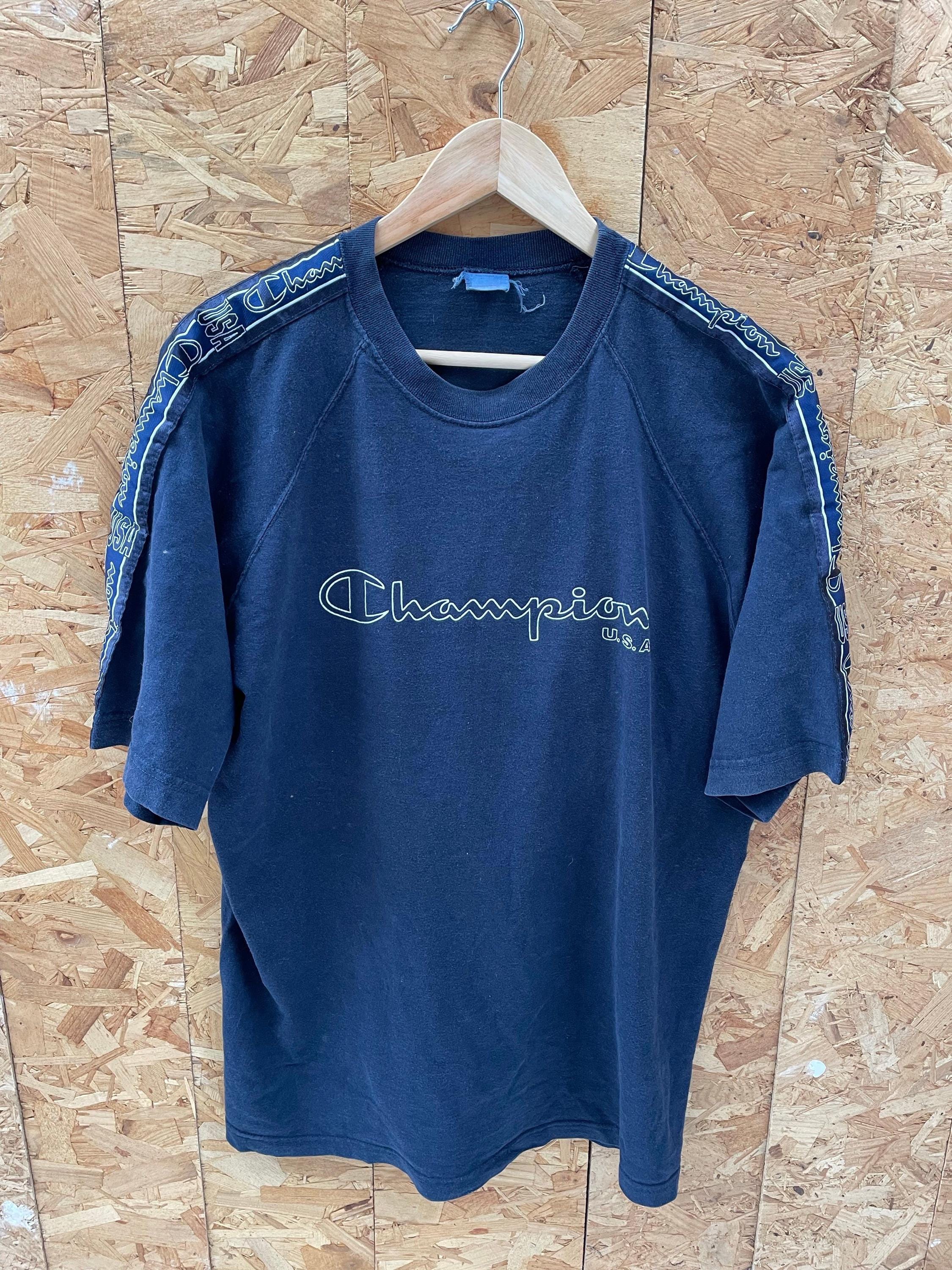 Vintage 90s Champion Men's Size XL Navy Blue Short Sleeve T-shirt