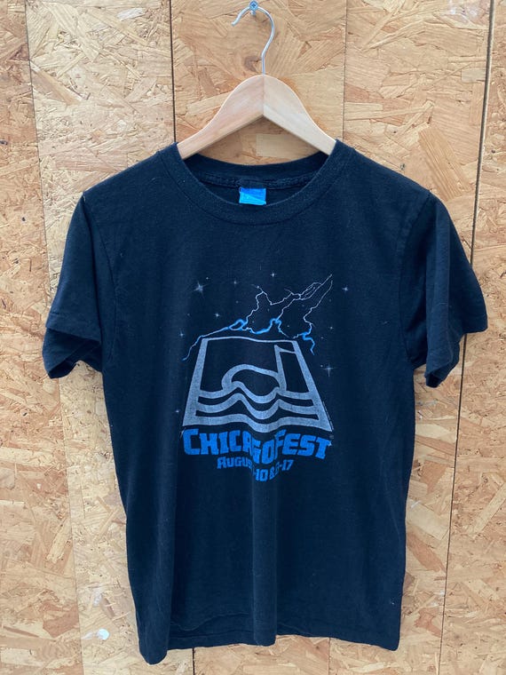 Vintage 1980 Chicago Fest Black Single Stitch Souvenir T-shirt