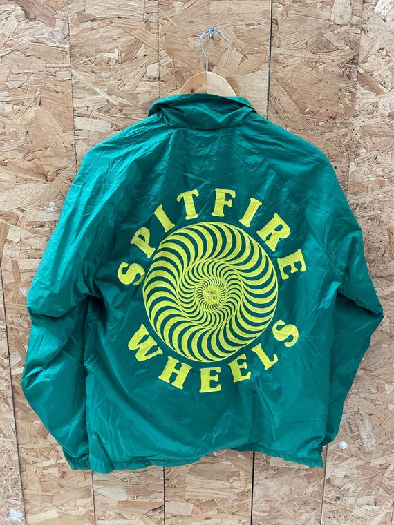 90s SPITFIRE コーチジャケット Vintage 90s Spitfire Wheels Skateboard Green Coach Jacket - Size M